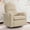 Corduroy Camel, variant on BaseBeauty Swivel Rocker Recliner Manual, Oversized Nursery Recliner Glider Chair with Removable Cushion, Nursery Glider Recliner with Double Pockets, Teddy White