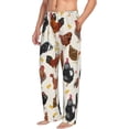 thumbnail image 2 of Uemuo Roosters and Chickens Pattern Men's Wide Leg Palazzo Lounge Pants with Pockets Light Weight Loose Comfy Casual Pajama Pants-, 2 of 9