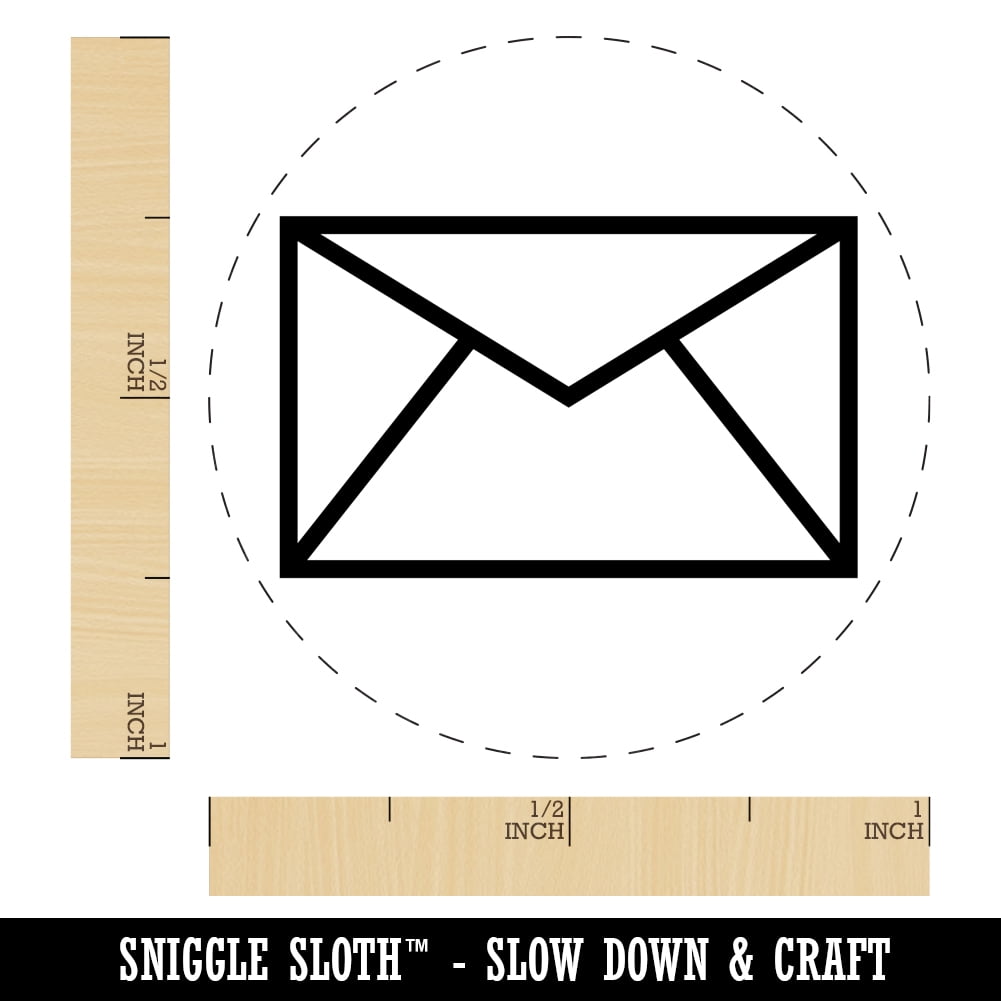 Envelope Mail Self-Inking Rubber Stamp Ink Stamper - Red Ink - Medium 1 Inch