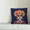 thumbnail image 3 of Creative Products Lady Dia De Los Muertos 18x18 Spun Poly Pillow, 3 of 3