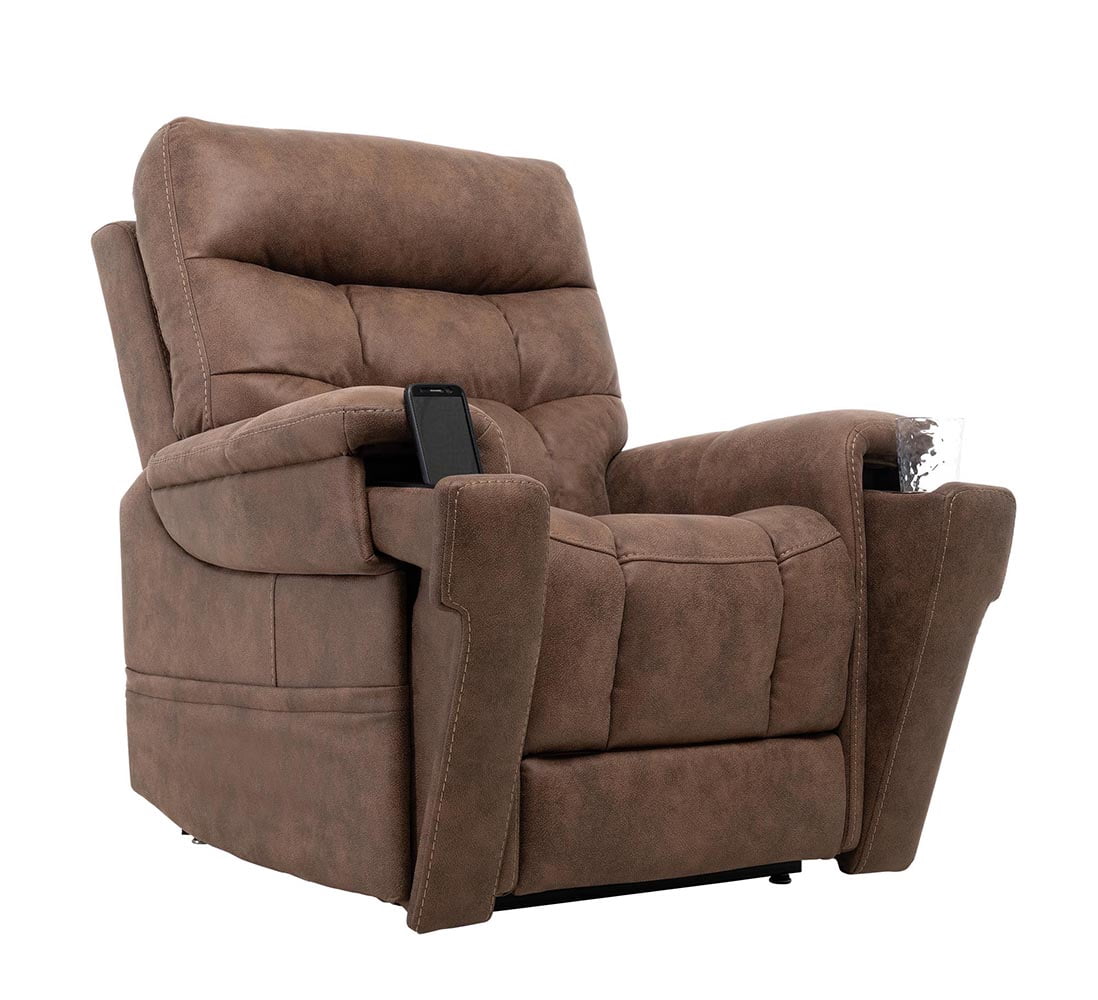 Pride Mobility Radiance 3-Position Power Recliner Lifting Chair with 3 Heating Pads, Brown