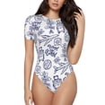 thumbnail image 2 of Picia World Travel2 Womens One Piece Swimsuits Modest Tummy Control Bathing Suits Lace Up Slimming Swim Suit-Large, 2 of 9