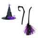 thumbnail image 1 of Set de decoración de brujas de Halloween | Utilería de escoba voladora, sombrero de bruja desmontable, disfraz de plástico y red para disfraces de Halloween | Decoración espeluznante de fiesta, 1 of 7