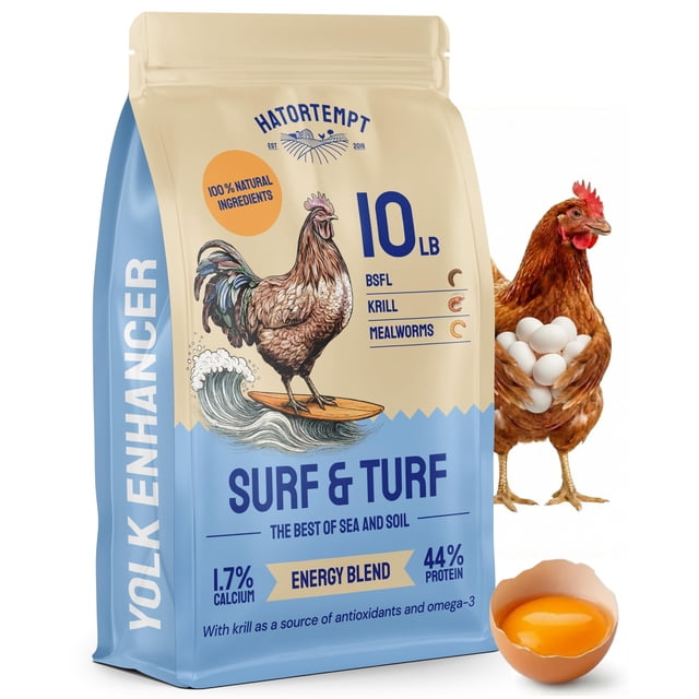 Alimento para gallinas Hatortempt Surf & Turf 10 lb, alto en proteína