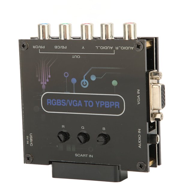 RGBS VGA SCART To YPBPR Converter, Component Converter Game Screen Brightness Adjustable For Arcade Boards