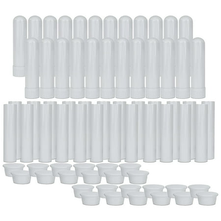 Cornucopia Brands Essential Oil Aromatherapy White Nasal Inhaler Tubes (24 Complete Sticks), Empty Blank Nasal Inhalers for Essential Oils