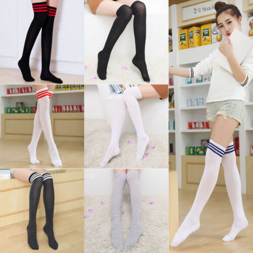 Ladies Thigh High Over-Knee Stocking Women Soccer Rugby Sports Tube SocksCosplay