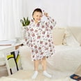 thumbnail image 5 of Wearable Blanket Hoodie for Kids Pink Bow and Brown Bear Flannel Hooded Blanket with Pockets and Sleeves Suitable for Boys and Girls, 5 of 7