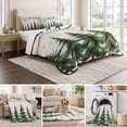 thumbnail image 6 of Quilts Queen Size Bedding Set, Christmas Tree Lightweight Quilted Comforter, Xmas Trees Green Snowflake Rustic Soft Reversible Bedspread Coverlet with Pillow Covers for All Season, 90" x 96", 6 of 9
