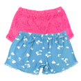 thumbnail image 3 of DKNY Girls Shorts Pack of 2 with Waistband Drawstring Beautiful Crochet Lace,Twill/Lace,6X, 3 of 6