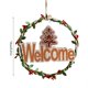thumbnail image 3 of Christmas Welcome Wreath Pendant Wood Reusable Christmas Door Decorations With Red Bow Front Door Hanger Christmas Wreath, 3 of 5