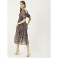 thumbnail image 2 of Moomaya Printed Square Neck Smocked Midi Dress, Poly Georgette Dresses For Women, 2 of 8