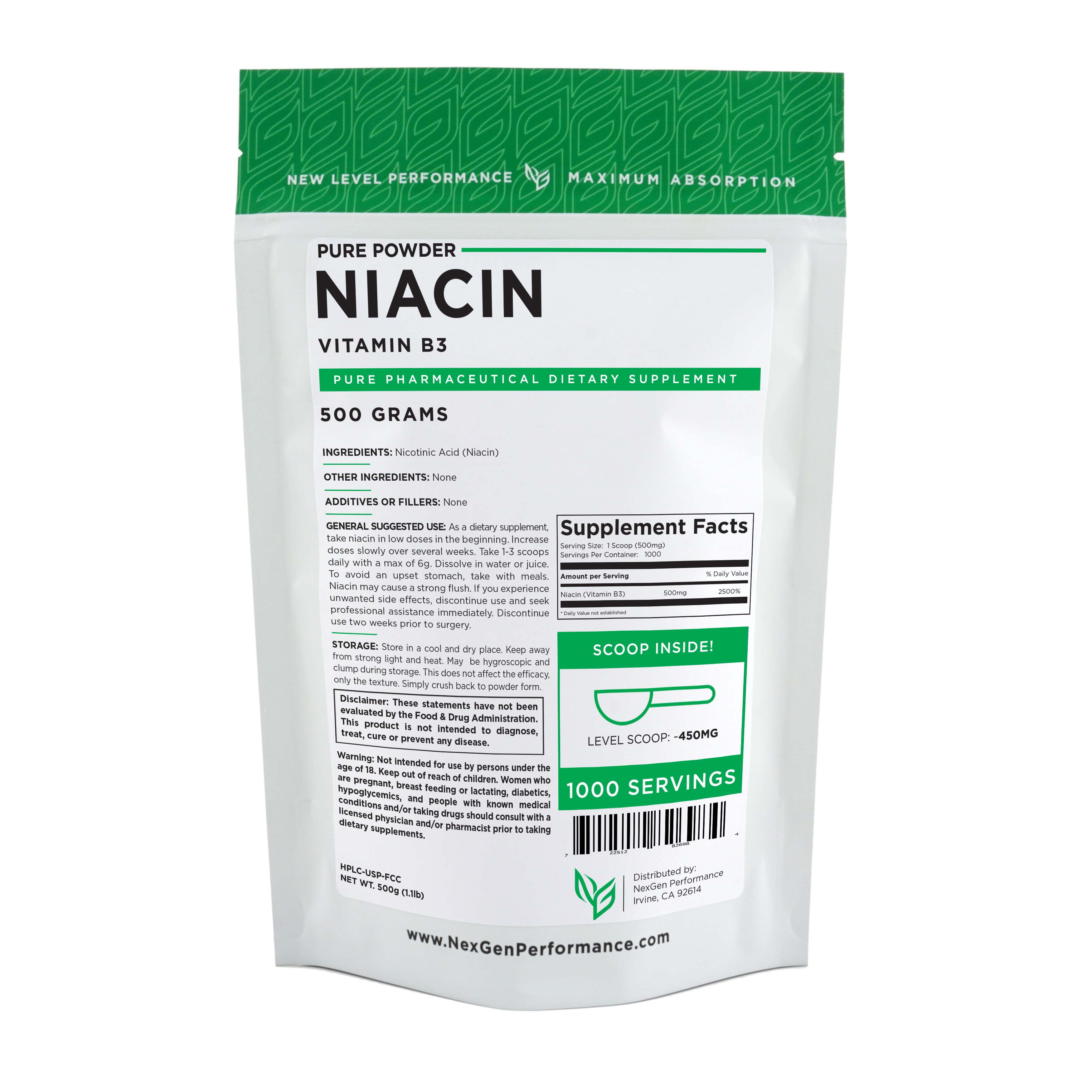 Niacin Powder 500g (1.1lbs) Vitamin B3