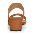 thumbnail image 2 of Women's Dual Straps Mid Chunky Heel Slide Sandals Orange 7, 2 of 7