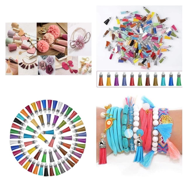 240 Piezas Colgantes de Borlas Sintética con Tapas para Llavero 30 Colores BLESIY