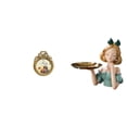 thumbnail image 1 of Marco de fotos redondo,Pequeño cuadro dorado vintage para la pared,Marco de fotos redondo decorativo de resina con ornamentos,Bandeja para llaves,Figura de niña de resina,estatua,bandeja para, 1 of 8