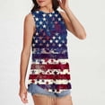 thumbnail image 2 of American Flag Tank Tops for Women 4th of July Sleeveless Shirt Casual Crewneck Tanks Independence Day USA Flag Stars Stripes Print Camisole Loose Curved Hem Tunic Camis Blouse Patriotic T-Shirt, 2 of 6