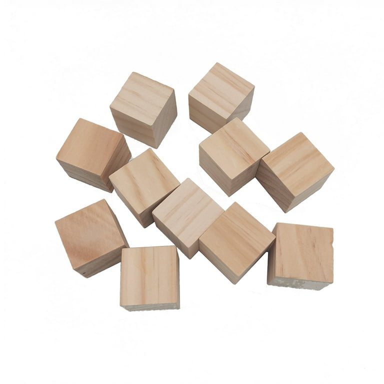 Two Trees Unfinished Wooden Blocks 15mm Pack Of 50 Small Wood