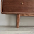 thumbnail image 6 of Solid Red Oak TV Cabinet with Walnut Finish, North American A Grade Wood, Glass Doors & Two Drawers for Living Room Entertainment Storage, 6 of 9