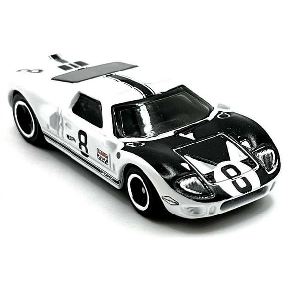 Hot Wheels Ford GT-40 Diecast Car (Matte White & Black) (No Packaging)