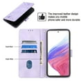thumbnail image 5 of Feishell for Samsung Galaxy A73 5G 6.7 inch Wallet Case with Wrist Strap,Flip Cover with Embossed Pattern PU Leather Kickstand Credit Card Slots Magnetic Clasp Folio Purse Phone Case,Purple, 5 of 7