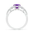 thumbnail image 2 of ANGARA Natural 1.6 ct Amethyst and Diamond Trillium Petal Flower Ring in 14K White Gold for Women (Size-9x7mm) | February Birthstone, Anniversary, Jewelry Gift for Women | Natural Amethyst Ring, 2 of 9