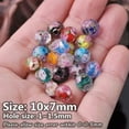 thumbnail image 5 of U8MO 10pcs 10mm 12mm Rondelle Faceted Rose Flower Lampwork Crystal Glass Beads lot-17# Purple & Silver-10x7mm, 5 of 6