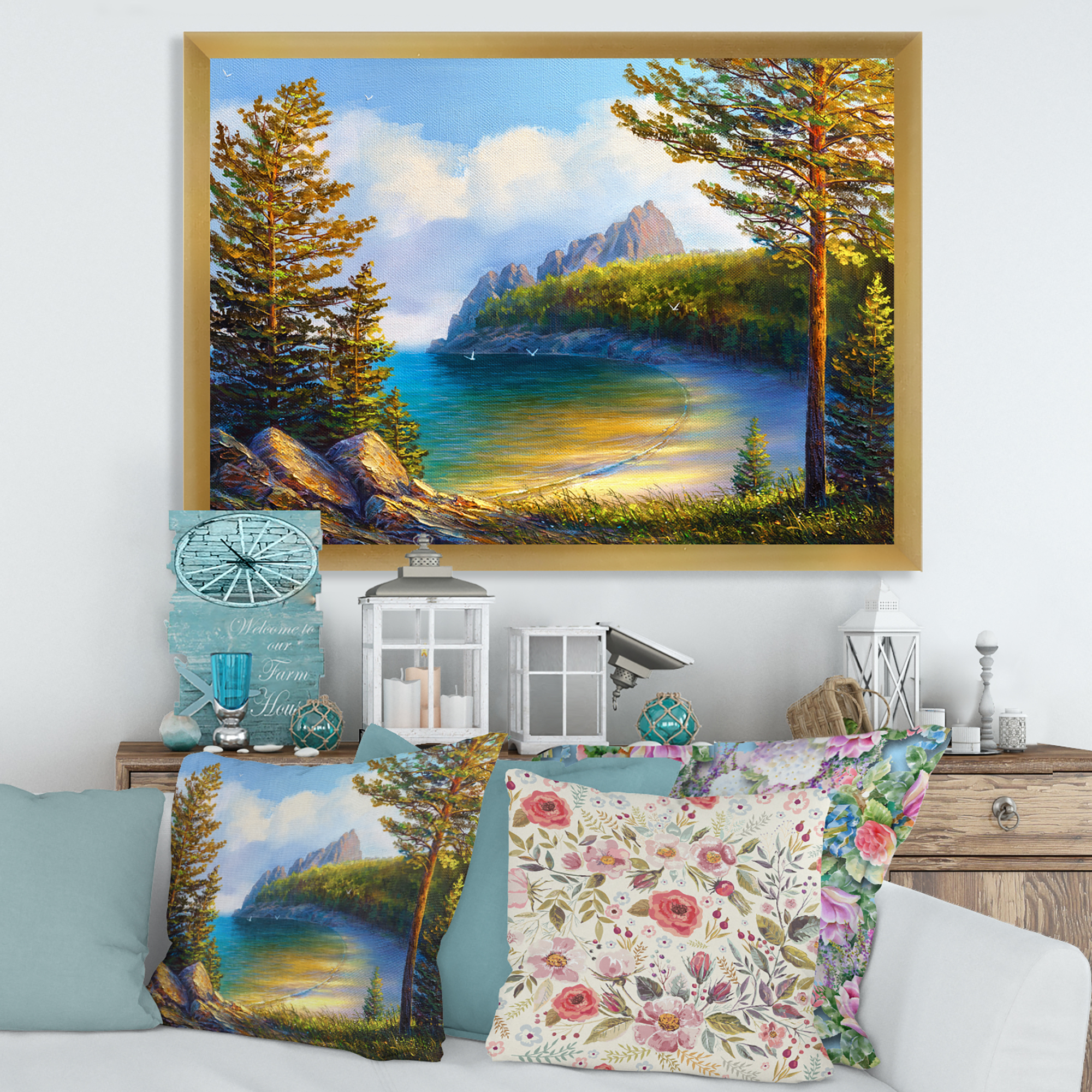 Designart 'Sunrise By The Wild Beach' Nautical & Coastal Framed Art Print