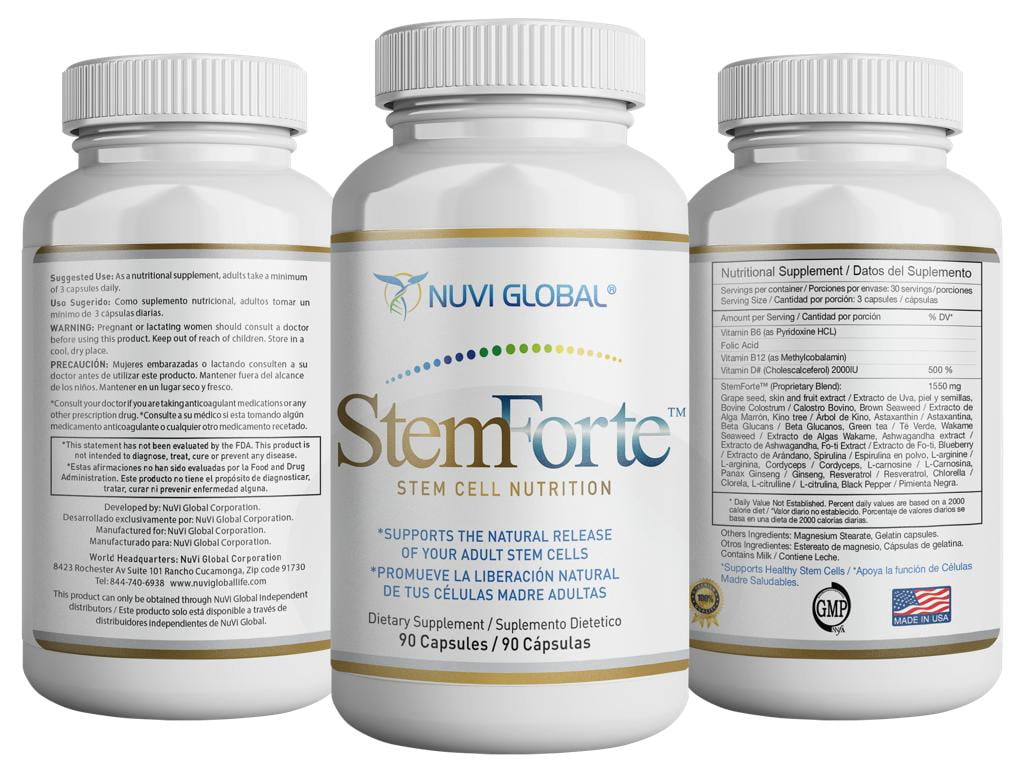 Nuvi Global Stemforte Stem Cell Nutrition Supplements for Men and Women