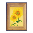 thumbnail image 1 of Yellow Sunflower Greenery Flower Photo Frame Exhibition Display Art Desktop Painting, 1 of 3