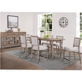 thumbnail image 2 of JERFIT Counter Height Dining Table for Kitchen, 42 Inch Breakfast Nook Table with Double Pedestal Base, Solid Wood Trestle Table in Sand Finish, 2 of 5