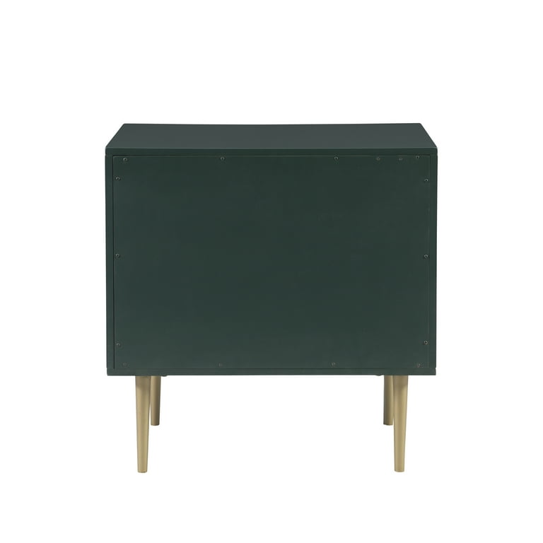 Linon Galena 2-Drawer Nightstand, Dark Green - Walmart.com