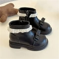 thumbnail image 4 of Bnwani Girls Boots Ankle PU Leather Fleece Lined Warm Soft Pearl Lace Soft-Soled Booties 2-11 Years, 4 of 6