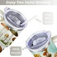 thumbnail image 5 of 40oz Colorful Botanical Mushroom Stainless Steel Flip Straw Tumbler Spill Proof Travel Cup Double Wall Vacuum Insulated Coffee Mug with Top Handle, 5 of 6