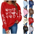 thumbnail image 4 of qucoqpe Womens Valentines Sweatshirt Christmas Oversized Love Heart Pullover Tops Long Sleeve Shirts for Women, 4 of 4
