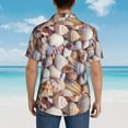 thumbnail image 4 of Logiee Sea Shells Print Mens Hawaiian Shirts,Loose-Fit Short Sleeve Button Down Tropical Aloha Beach Shirt,Summer Vacation Wedding Tops,3X-Large, 4 of 7