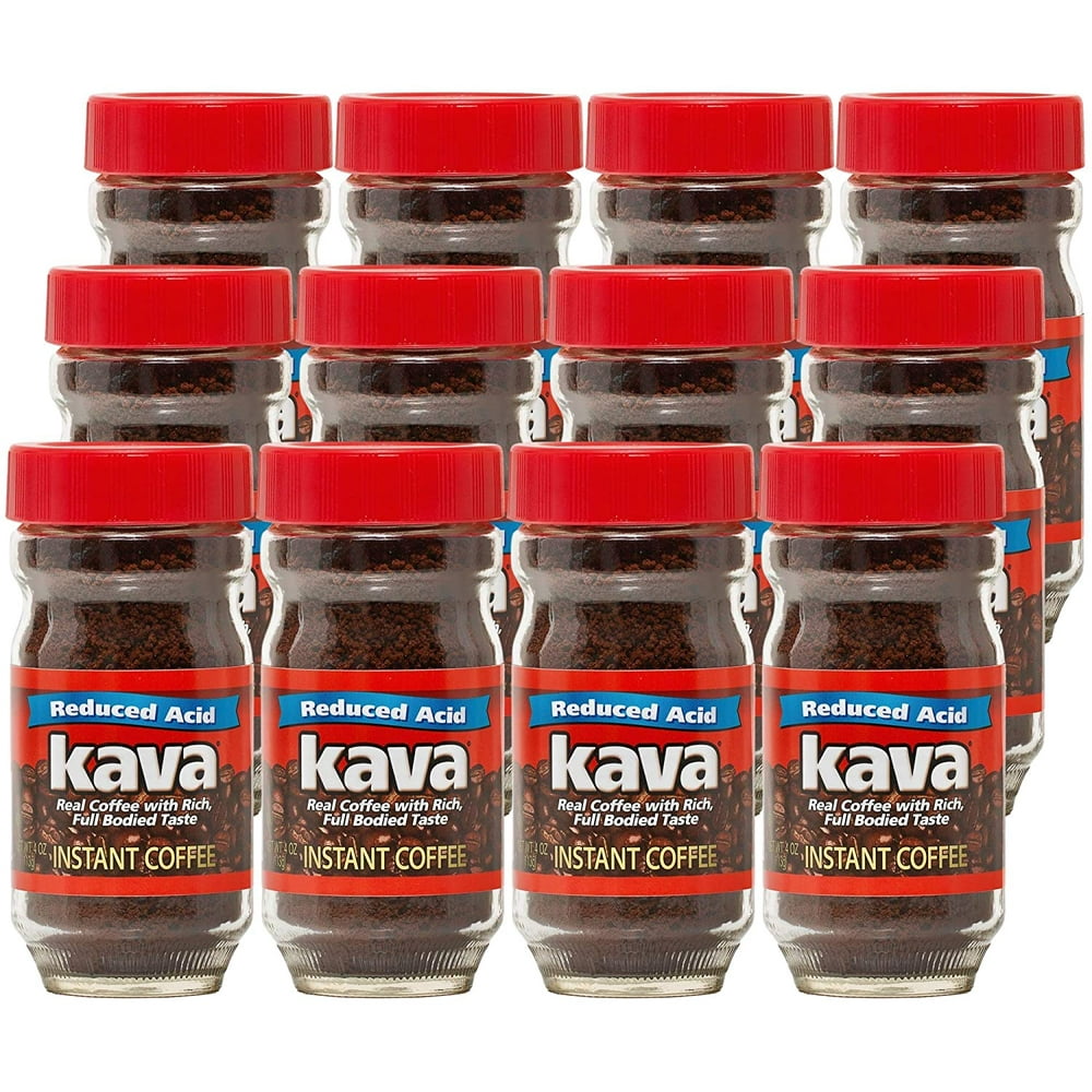 Kava Acid Reduced Instant Coffee in Glass Jar, 4 Ounce ...