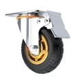 thumbnail image 2 of S SERENABLE Caster Wheel Plate Wheel Mute Easy to Install Table Swivel Caster with Brake 5inch, 2 of 9
