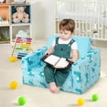 thumbnail image 2 of Costway 2-in-1 Convertible Kids Sofa Children Flip-Out Lounger Couch Upholstered Sleeper, 2 of 9