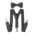 thumbnail image 1 of Toddler Kids Adjustable Suspenders and Matching Bow Tie Set,Dark Grey, 1 of 4