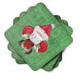 thumbnail image 2 of Christmas Santa Fleur de lis Foam Coaster Set of 4, 2 of 3