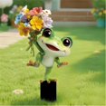 thumbnail image 4 of Birdeem Cute Flower-Holding Frogs Garden Stake, 4 of 6