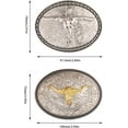 thumbnail image 2 of 2Pcs 2 Styles Cowboy Belt Buckle Alloy Smooth Buckles Belt Fastener for West Cowboy Flat Round with Cattle Belt Fastener Oval Antique Silver Western Belt Buckles Mixed Color for DIY, 2 of 7
