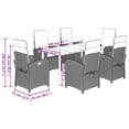 thumbnail image 4 of vidaXL 7 Piece Garden Dining Set with Cushions Black Poly Rattan, 4 of 5