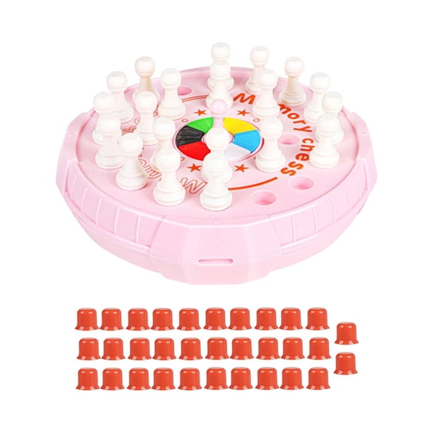 Juegos de mesa de ajedrez 2 en 1, juguetes , divertido juego de mesa con clavija, habilidades cognitivas motoras finas, fiestas para niños y , rosa