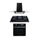 thumbnail image 1 of Tricombo de Cocina Supra: Parrilla de Gas 5 Quemadores Senza 76 cm Cristal Templado + Campana de Pared Cristal Curvo Negro CC-76 + Horno de Empotrar Mixto Dark Vortex Negro, 1 of 8