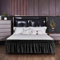 thumbnail image 4 of Bedspread Silky Luxurious Bedspread Easy Fit Also Non-fading Ruffles Elastic White White White XL XL, 4 of 5