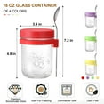 thumbnail image 2 of FOUKUS Overnight Oats Containers with Lids: Mason Jars 16 oz with Lids and Spoons, Small Mason Jars for Milk, Cereal, Fruit, Salad, Yogurt, 2 of 6