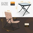 thumbnail image 5 of C Patio Bistro Set - Glass Table & 2 Folding Chairs (Nude-3 Piece), 5 of 5