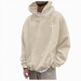 thumbnail image 3 of YIWULA Men's Zip-Up Hoodies Solid Hip-Hop Y2K Oversize Wash Old Craft Basic Hoodies Heavyweight Casual Fit Sweatshirt(XXL,Beige), 3 of 8